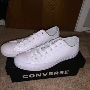 White Leather Converse - Brand New